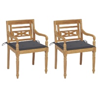 Batavia Chairs with Cushions Solid Teak Wood
