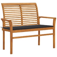 Garden Bench with Cushion 112 cm Solid Teak Wood