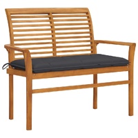 Garden Bench with Cushion 112 cm Solid Teak Wood