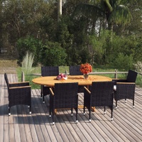 7 Piece Garden Dining Set Poly Rattan