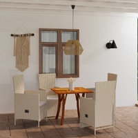 5 Piece Garden Dining Set Beige