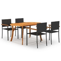 Garden Dining Set Black