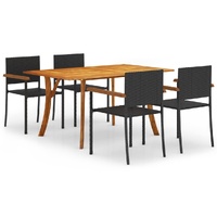 Garden Dining Set Black
