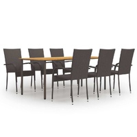 Garden Dining Set Poly Rattan