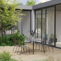 Garden Dining Set Steel Dark Grey