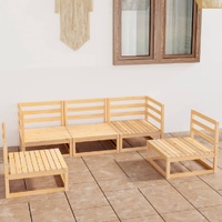 5 Piece Garden Lounge Set Solid Pinewood