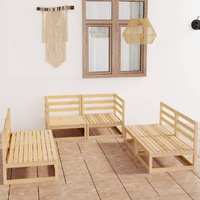 6 Piece Garden Lounge Set Solid Pinewood