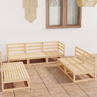 7 Piece Garden Lounge Set Solid Pinewood