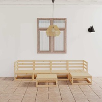 6 Piece Garden Lounge Set Solid Pinewood