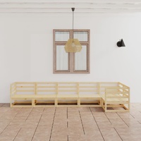 6 Piece Garden Lounge Set Solid Pinewood