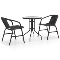 Garden Dining Set Black