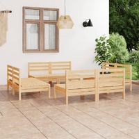 8 Piece Garden Lounge Set Solid Pinewood