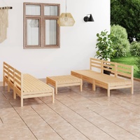 7 Piece Garden Lounge Set Solid Pinewood