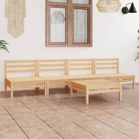 5 Piece Garden Lounge Set Solid Pinewood