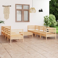 9 Piece Garden Lounge Set Solid Pinewood