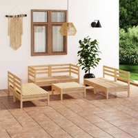7 Piece Garden Lounge Set Solid Pinewood
