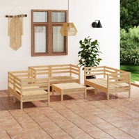 7 Piece Garden Lounge Set Solid Pinewood