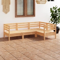 4 Piece Garden Lounge Set Solid Pinewood
