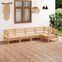 5 Piece Garden Lounge Set Solid Pinewood
