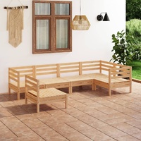 6 Piece Garden Lounge Set Solid Pinewood