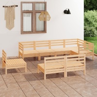 8 Piece Garden Lounge Set Solid Pinewood