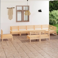 9 Piece Garden Lounge Set Solid Pinewood