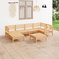 7 Piece Garden Lounge Set Solid Pinewood
