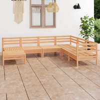 7 Piece Garden Lounge Set Solid Pinewood
