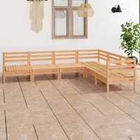6 Piece Garden Lounge Set Solid Pinewood