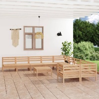 11 Piece Garden Lounge Set Solid Pinewood
