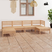 6 Piece Garden Lounge Set Solid Pinewood
