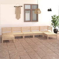 7 Piece Garden Lounge Set Solid Pinewood