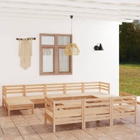 11 Piece Garden Lounge Set Solid Pinewood