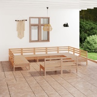 11 Piece Garden Lounge Set Solid Pinewood
