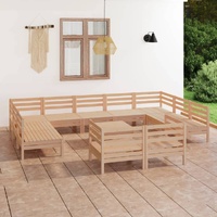 12 Piece Garden Lounge Set Solid Pinewood