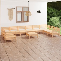 11 Piece Garden Lounge Set Solid Pinewood