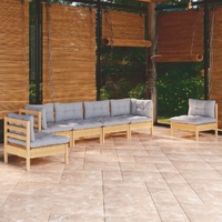 6 Piece Garden Lounge Set with Cushions Solid Pinewood