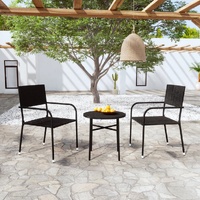 3 Piece Garden Dining Set Poly Rattan