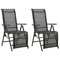 Reclining Garden Chairs 2pcs Textilene and Aluminium