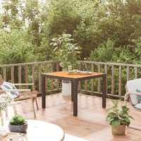 Garden Table Poly Rattan and Acacia Wood