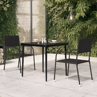 Garden Dining Table Black Steel and Glass
