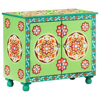Hand Painted Sideboard 70x35x60 cm Solid Mango Wood