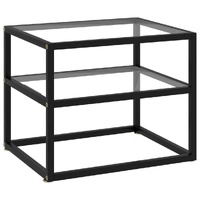 Console Table Transparent 50x40x40 cm Tempered Glass