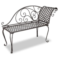 Garden Chaise Lounge 128 cm Steel Antique
