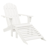 Garden Chair with Ottoman Wood