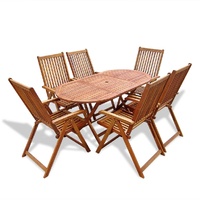 Outdoor Dining Set Solid Acacia Wood