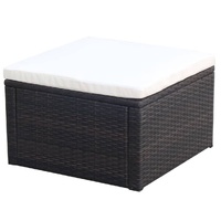 Footstool Ottoman Poly Rattan 53x53x30 cm