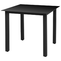 Garden Table Black Aluminium and Glass