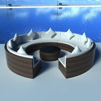 10 Piece Garden Lounge Set with Cushions Poly Rattan