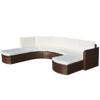 4 Piece Garden Lounge Set with Cushions Poly Rattan